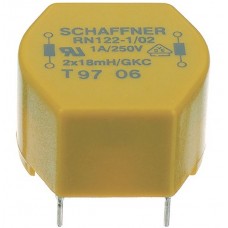  RN122-1/02, 1A, 250V, 2X18Mh  SCHAFFNER